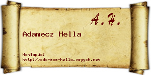 Adamecz Hella névjegykártya